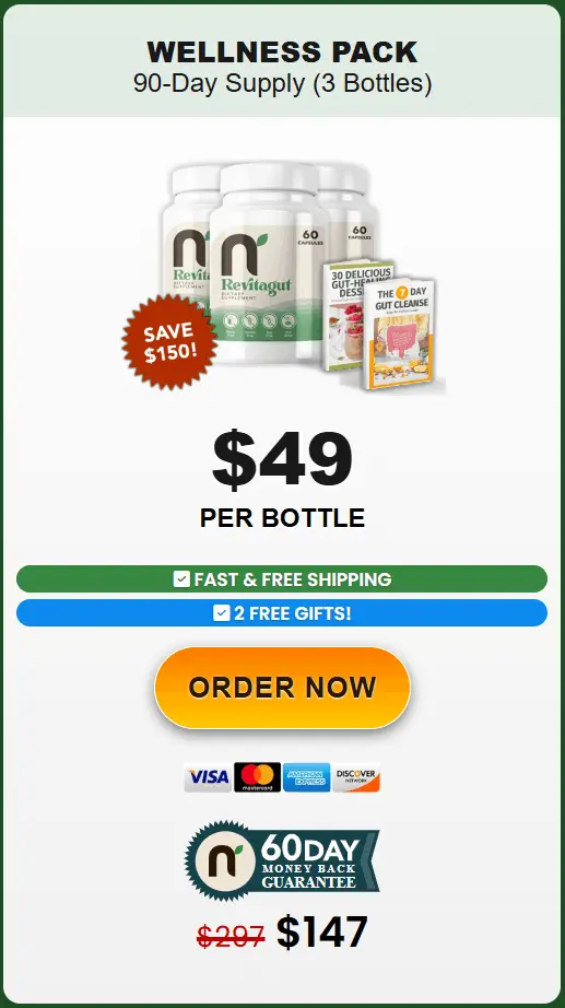 Revitagut 3 Bottle Pricing